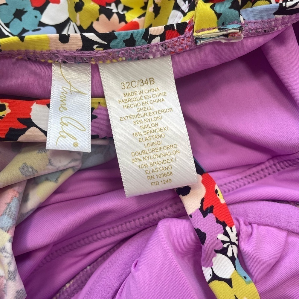 Anne Cole Women's Ditsy Floral-Print Underwire Tankini Top Swimsuit Size 32C/34B - Picture 9 of 11